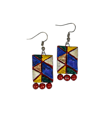  Handcrafted Kalai Mosaic Terracotta Earrings