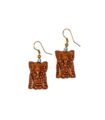 Ethnic Terracotta Tribal Mask Drop Earrings