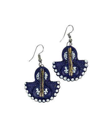 Traditional Terracotta Fan Bloom Earrings
