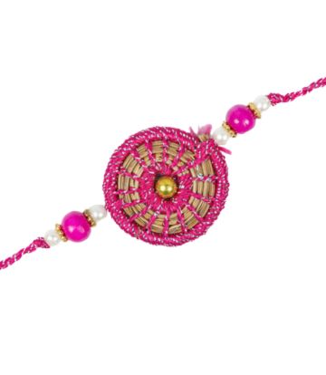 Natural Pink Rakhi for Sibling