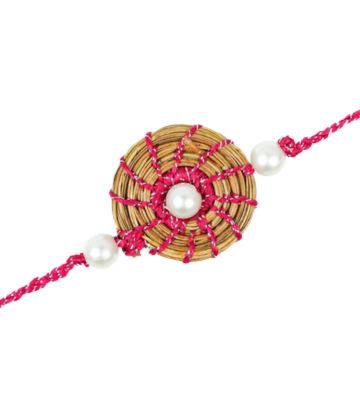 Natural Pink Rakhi for Sibling
