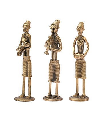 Dokra Tribal Folk Musician Statue Made by the Tribes of Odisha